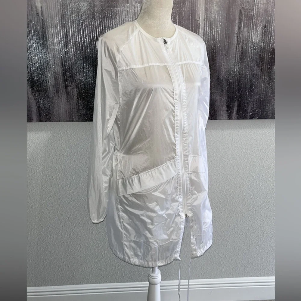 Nike White Lightweight Packable Longline Zip Jacket 648575 Womens S - Picture 5 of 6